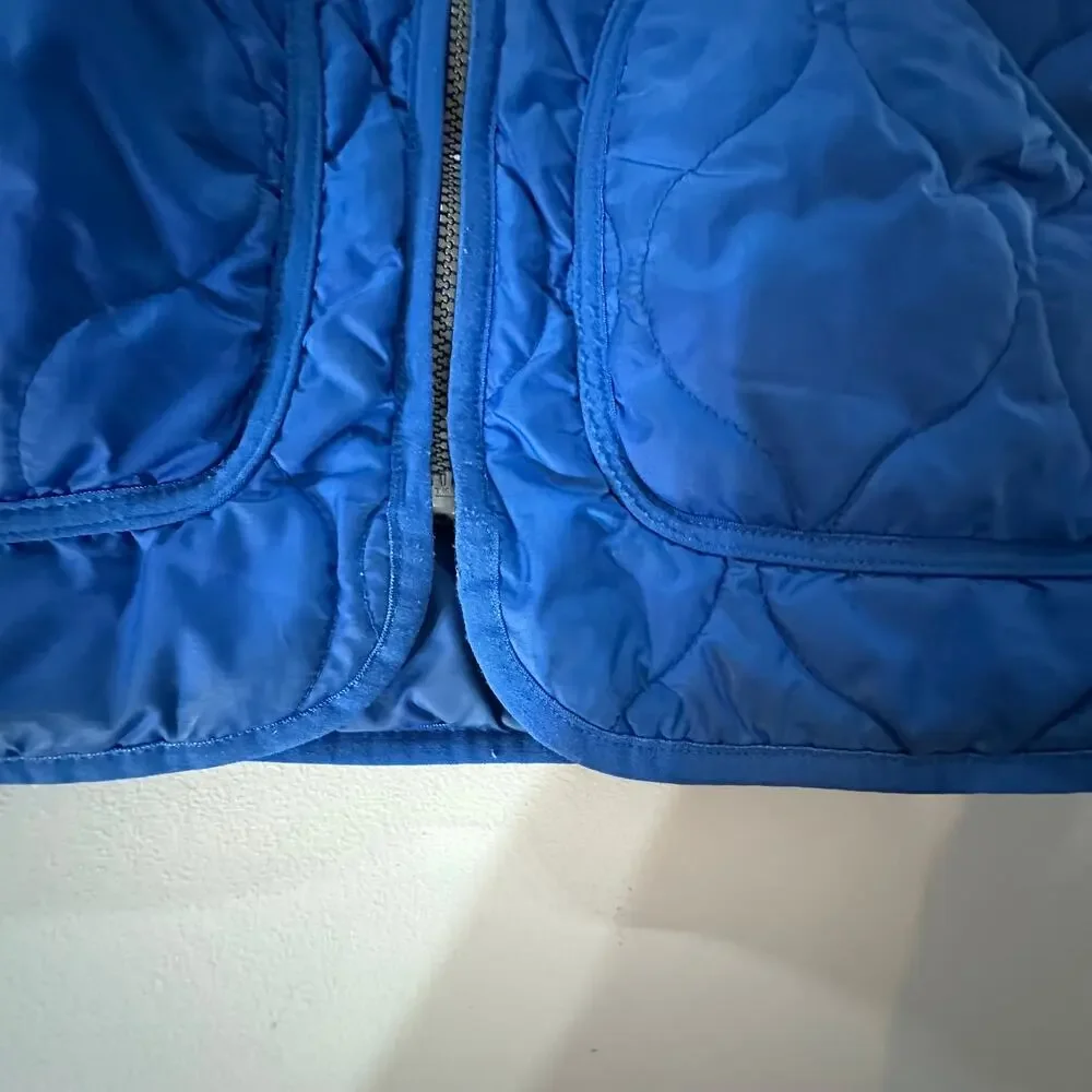 The North Face Mens Jester Bomber Jacket Blue Quilted Insulated Full Zip Small S